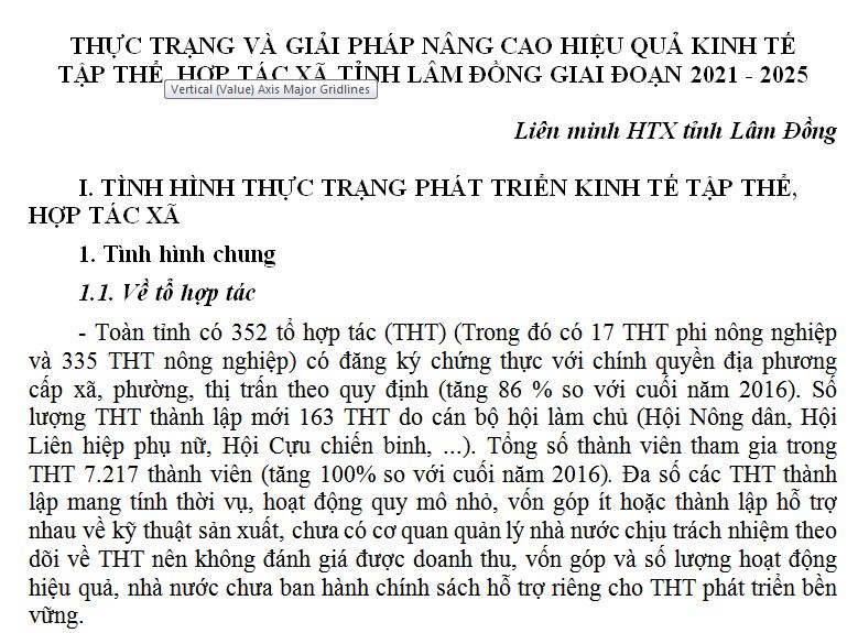 THỰC TRẠNG VÀ GIẢI PHÁP NÂNG CAO HIỆU QUẢ KINH TẾ  TẬP THỂ, HỢP TÁC XÃ TỈNH LÂM ĐỒNG GIAI ĐOẠN 2021 - 2025